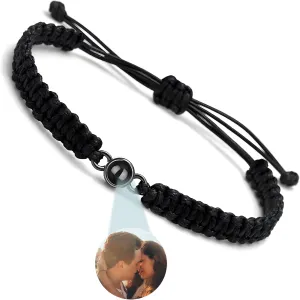 Personalized Photo Bracelets, Custom Photo Projection Bracelet, Adjustable Projection Bracelet with Picture Inside for Women Man Anniversary Day