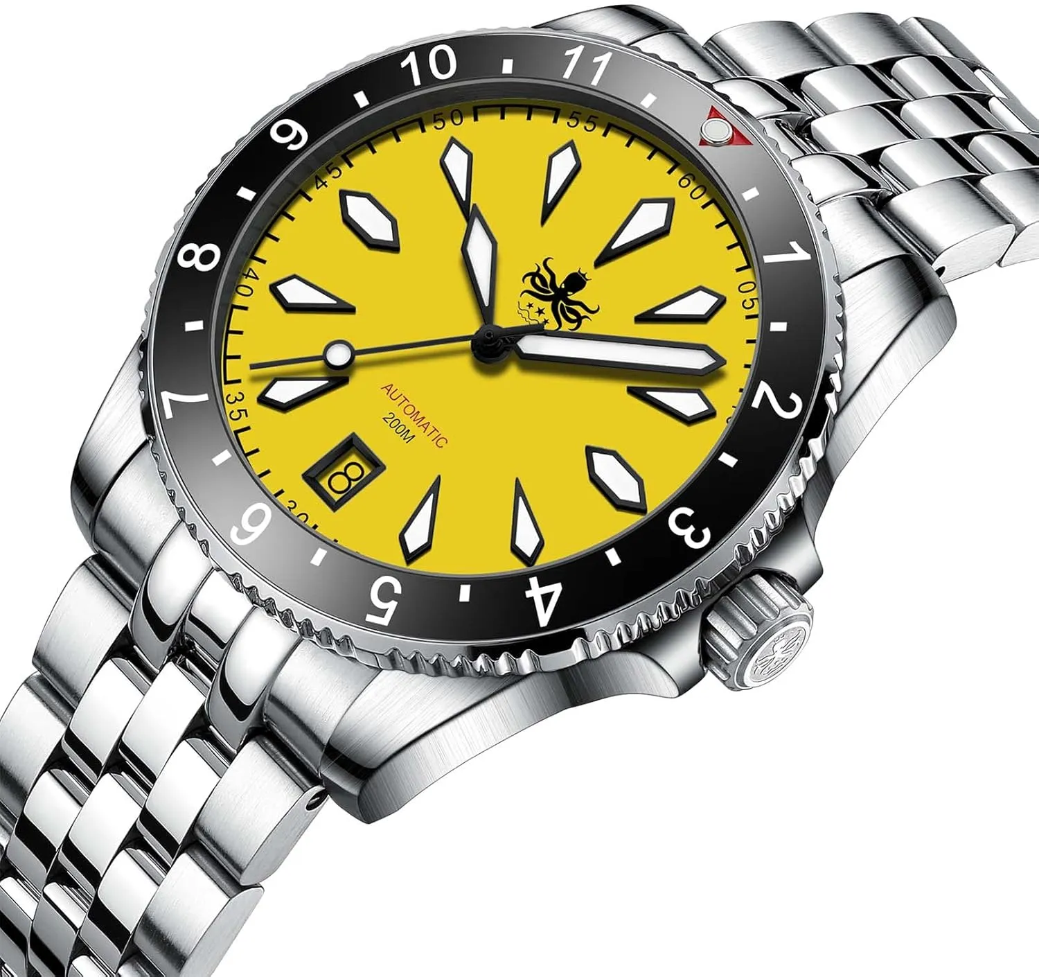 PHOIBOS Voyager Men's Automatic Diver's Watch 316L Stainless Steel Case&Bracelet with 200M Water Resistance PY035