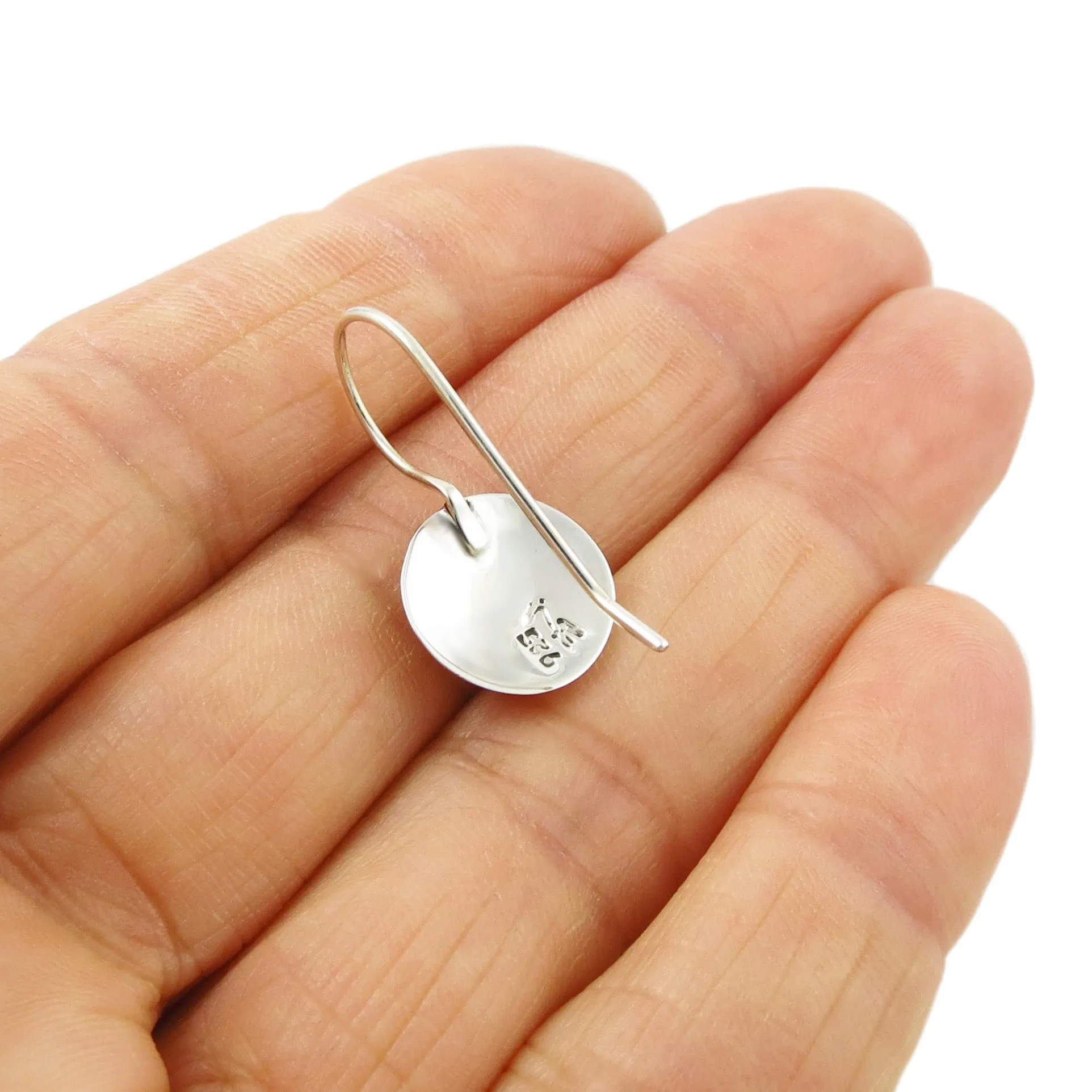 Pitted Matt Solid 925 Sterling Silver Drop Earrings
