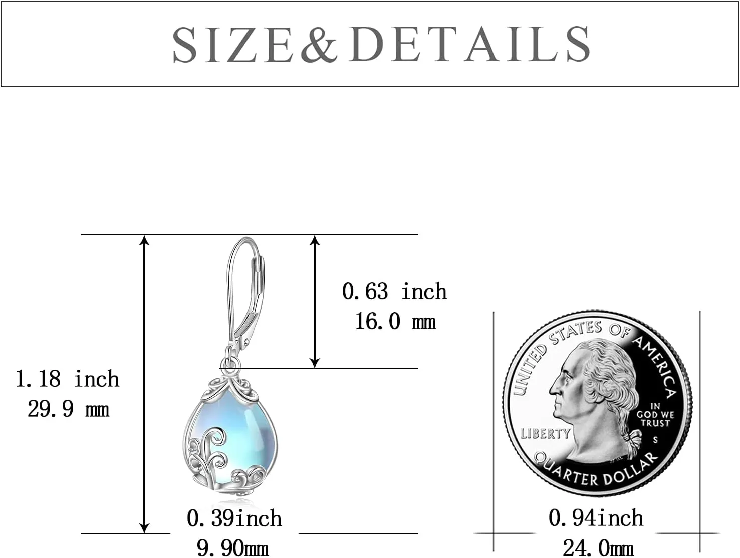 POPLYKE Celtic Filigree Teardrop Drop Dangle Earrings Sterling Silver Leverback Earrings Jewelry for Women