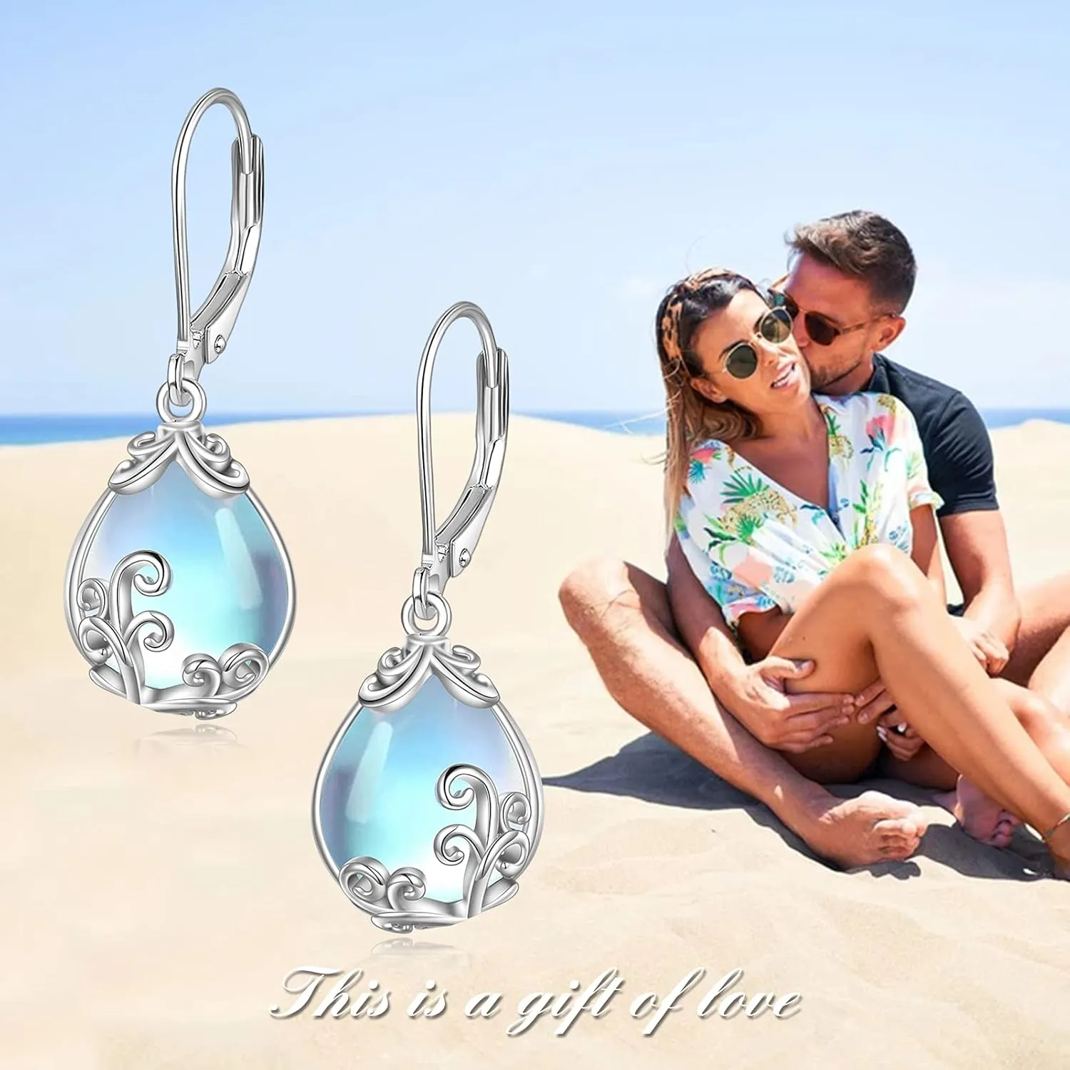 POPLYKE Celtic Filigree Teardrop Drop Dangle Earrings Sterling Silver Leverback Earrings Jewelry for Women