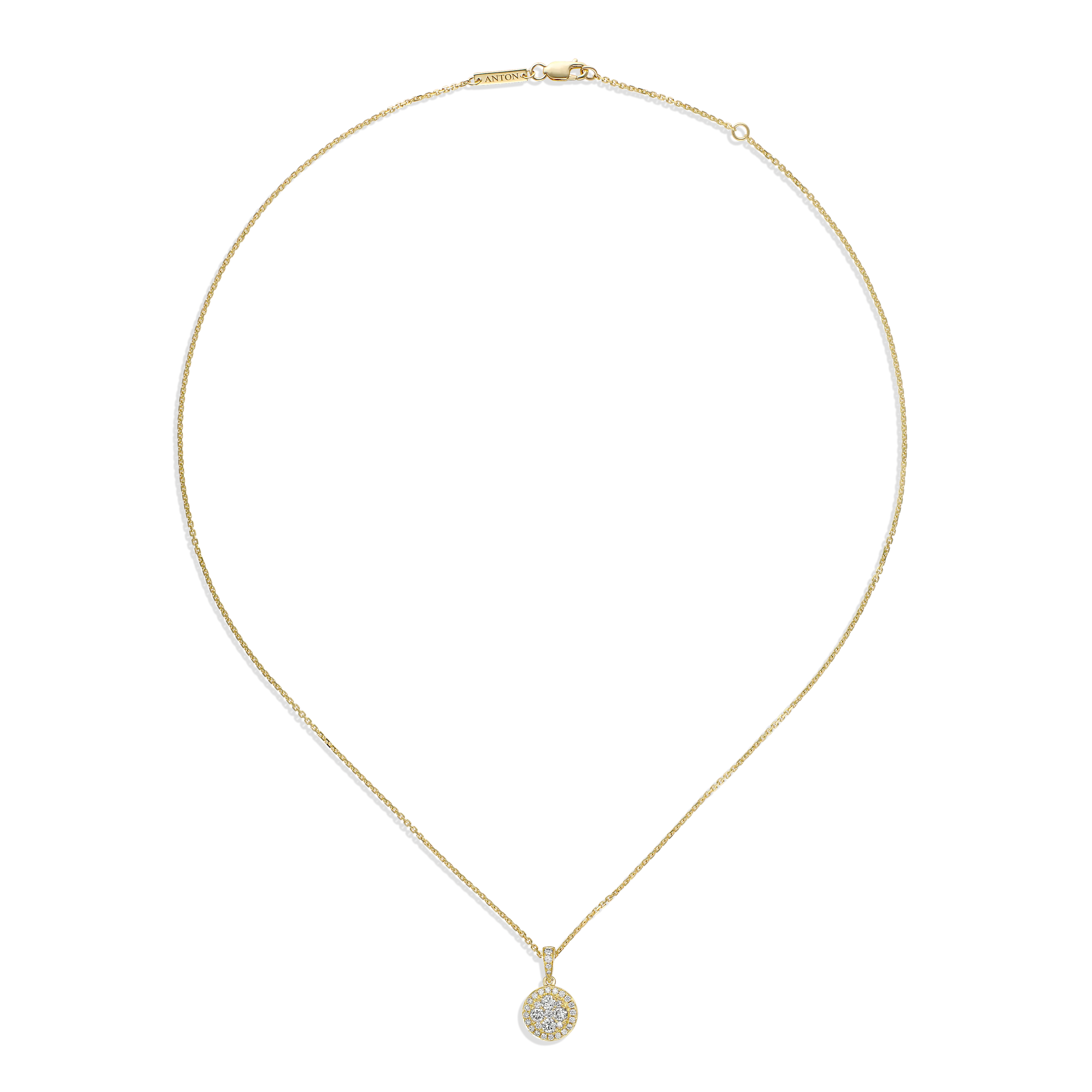 Promise Round Shape Diamond Pendant | Yellow Gold