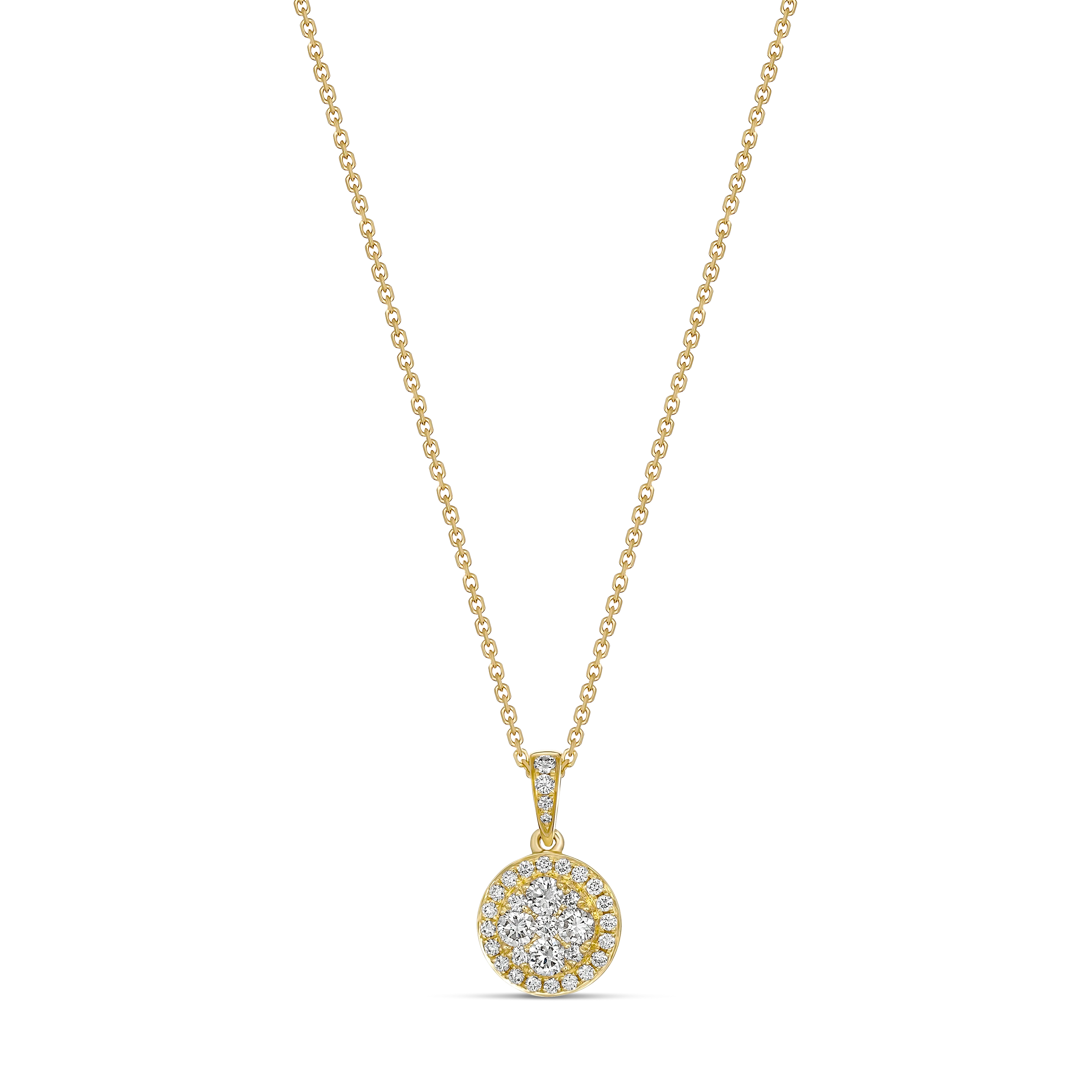 Promise Round Shape Diamond Pendant | Yellow Gold