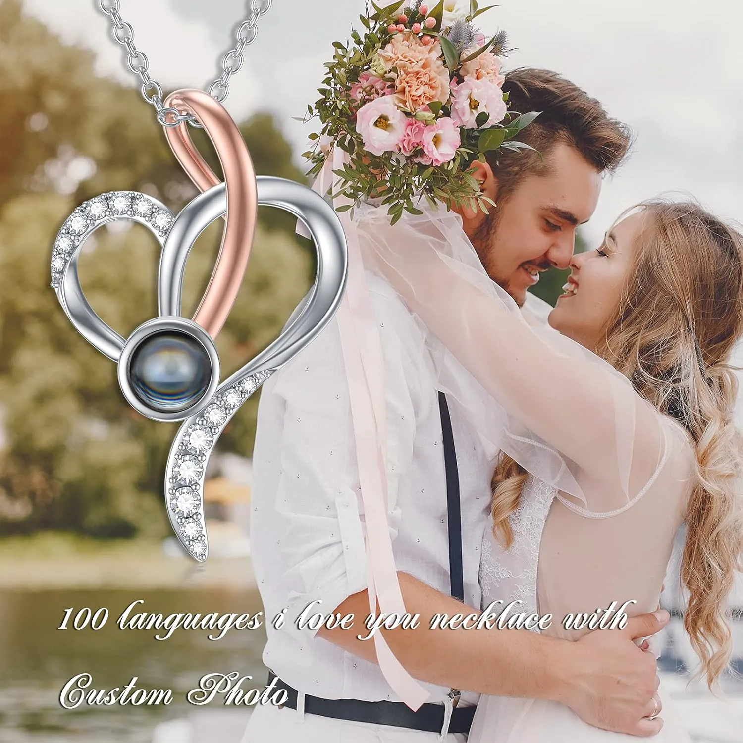 PYTALI I Love You Necklace 100 Languages Customized Projection Necklace for Women Sterling Silver
