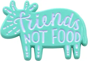 REAL SIC "Friends Not Food" Vegan Pin - Animal Friendly Enamel Pin - vegetarian/Vegan Protest Pin for Jackets, Backpacks, Hats, Bags & Tops
