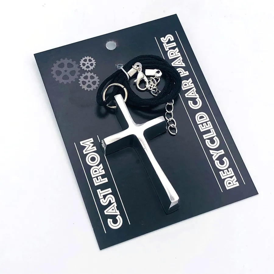Recycled Aluminum Cross Necklace