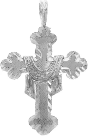 Religious Jewelry Sterling Silver Drape Cross Pendant