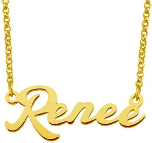 Renee Name Necklace Custom Personalized in Gold Plate Gift for Women Couple