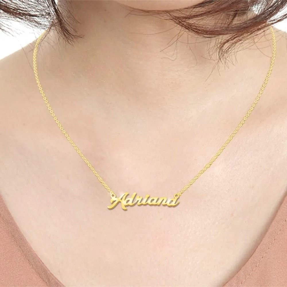 Renee Name Necklace Custom Personalized in Gold Plate Gift for Women Couple