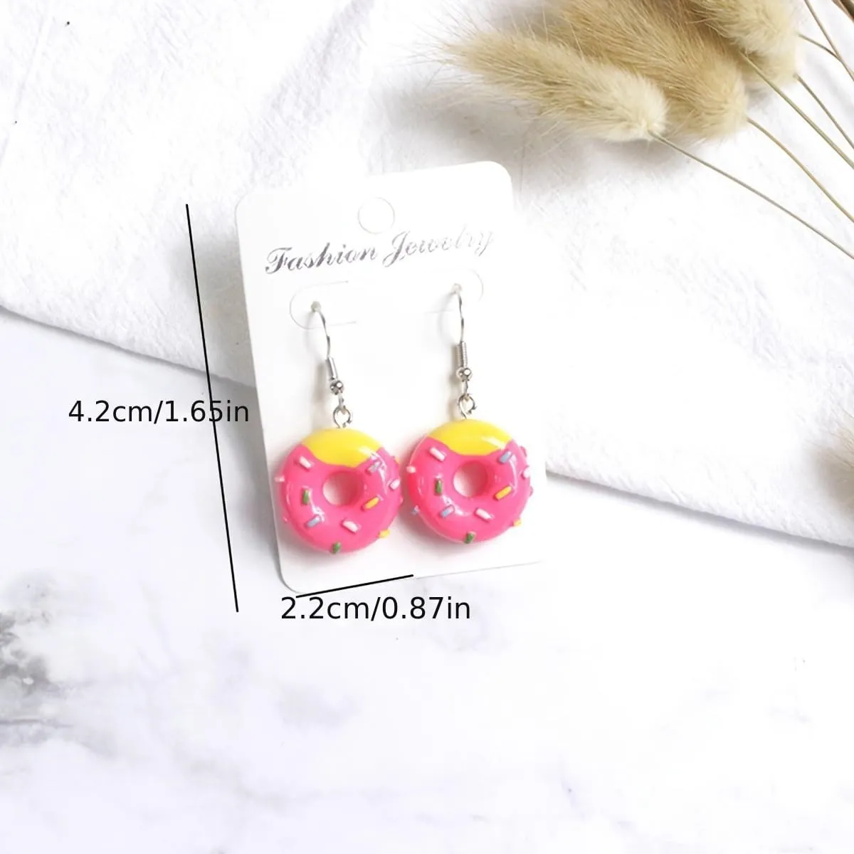 Resin Drop Handmade Eardrop Cute Funny Emulational Charm Food Cartoon Snacks Popcorn Earring Strawberry Fruits
