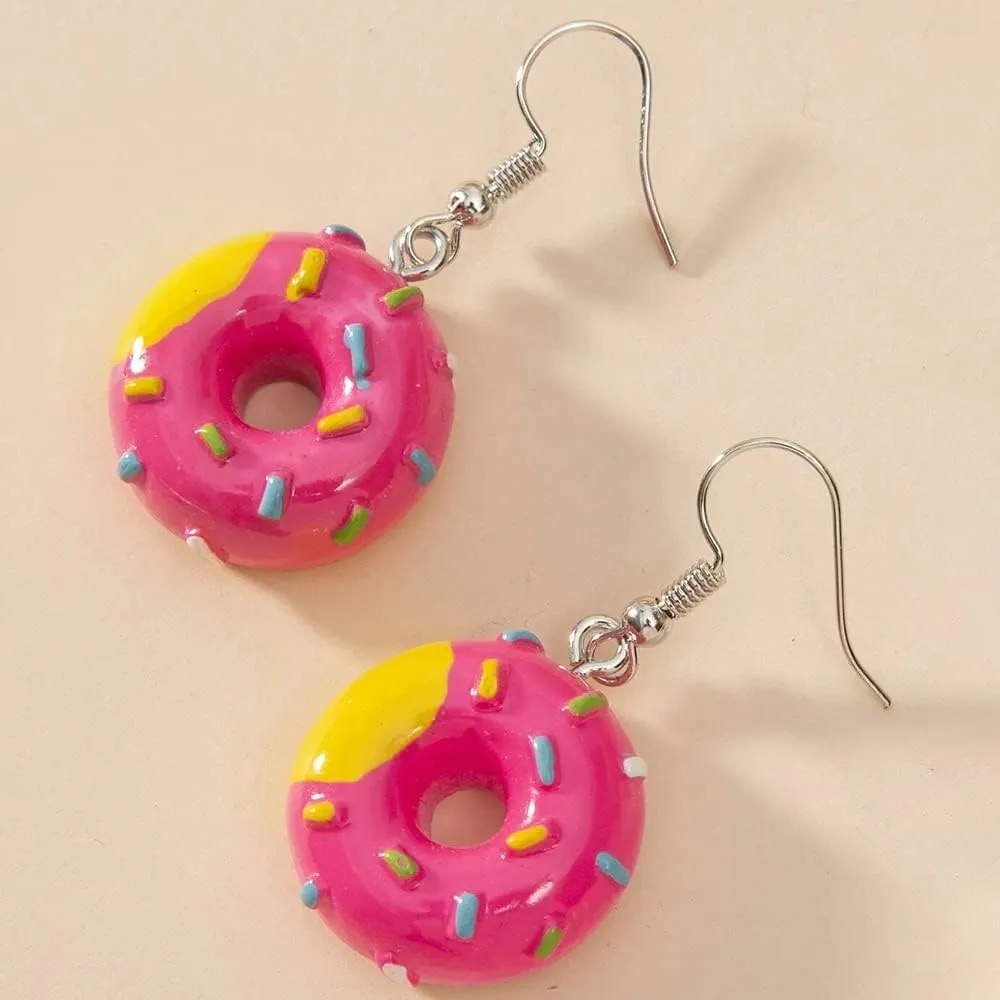 Resin Drop Handmade Eardrop Cute Funny Emulational Charm Food Cartoon Snacks Popcorn Earring Strawberry Fruits