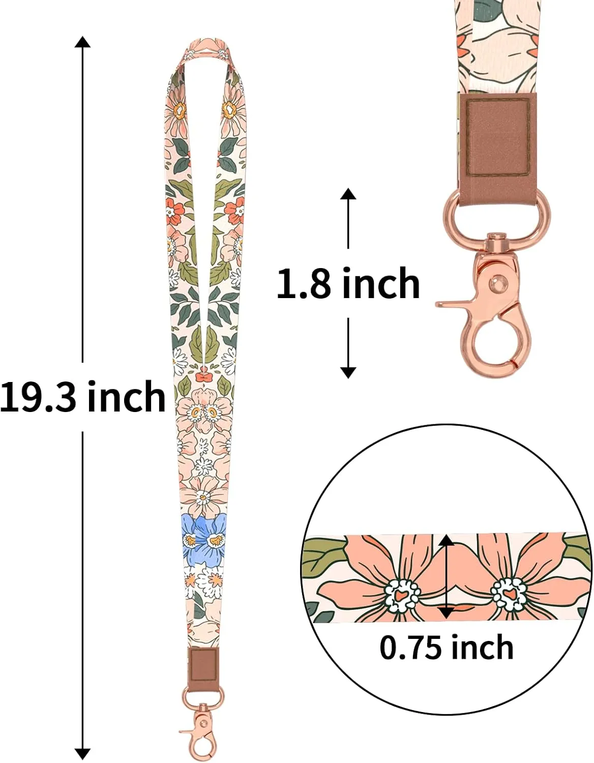 Rimilak Neck Lanyard Key Chain, Long Lanyard Strap Keychain Holder for Women Men Car Keys ID Badges Card Wallet Phone Camera