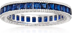 Ross-Simons 1.40 ct. t.w. Simulated Sapphire Eternity Band in Sterling Silver