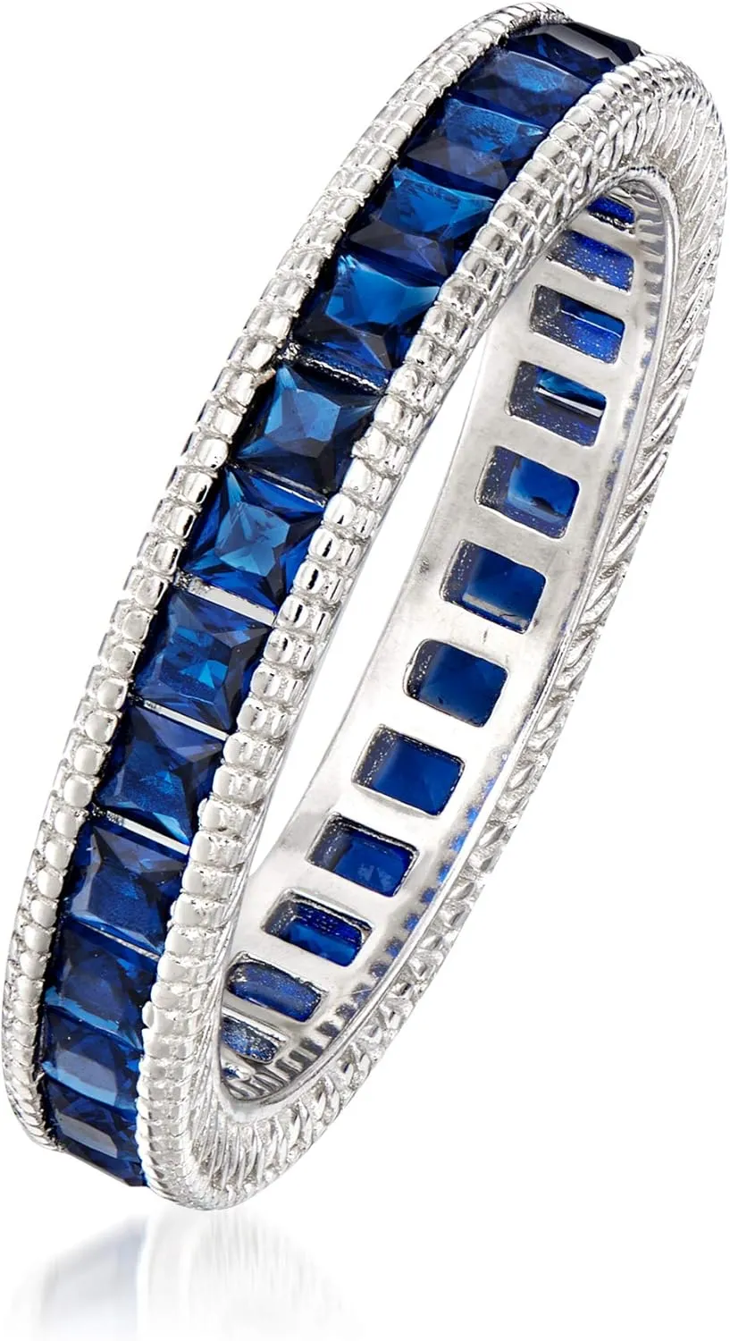 Ross-Simons 1.40 ct. t.w. Simulated Sapphire Eternity Band in Sterling Silver