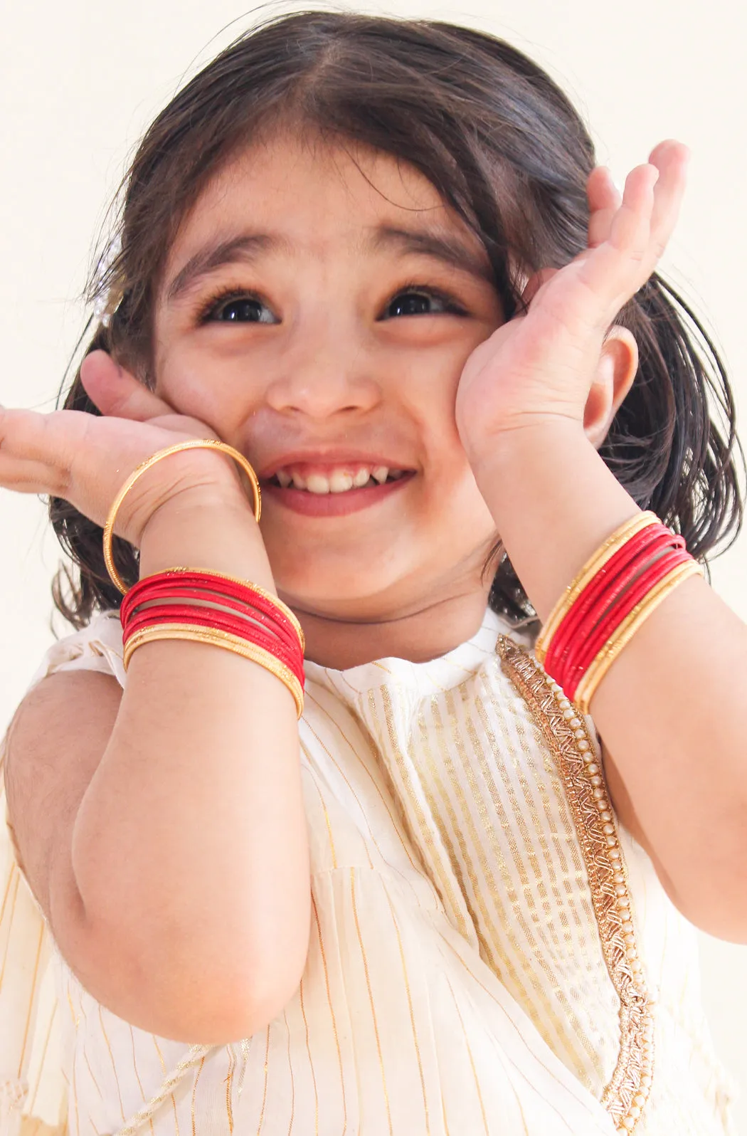 Royal Red Golden Shine Bangles