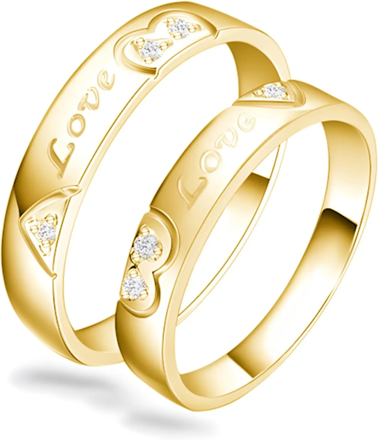 S925 Silver/10K/14K/18K Gold Couple Ring, Moissanite Couple Wedding Rings Set for Men and Women, Customized Couple Love Matching Promise Bands Free Engraving for Engagement Valentine's Day