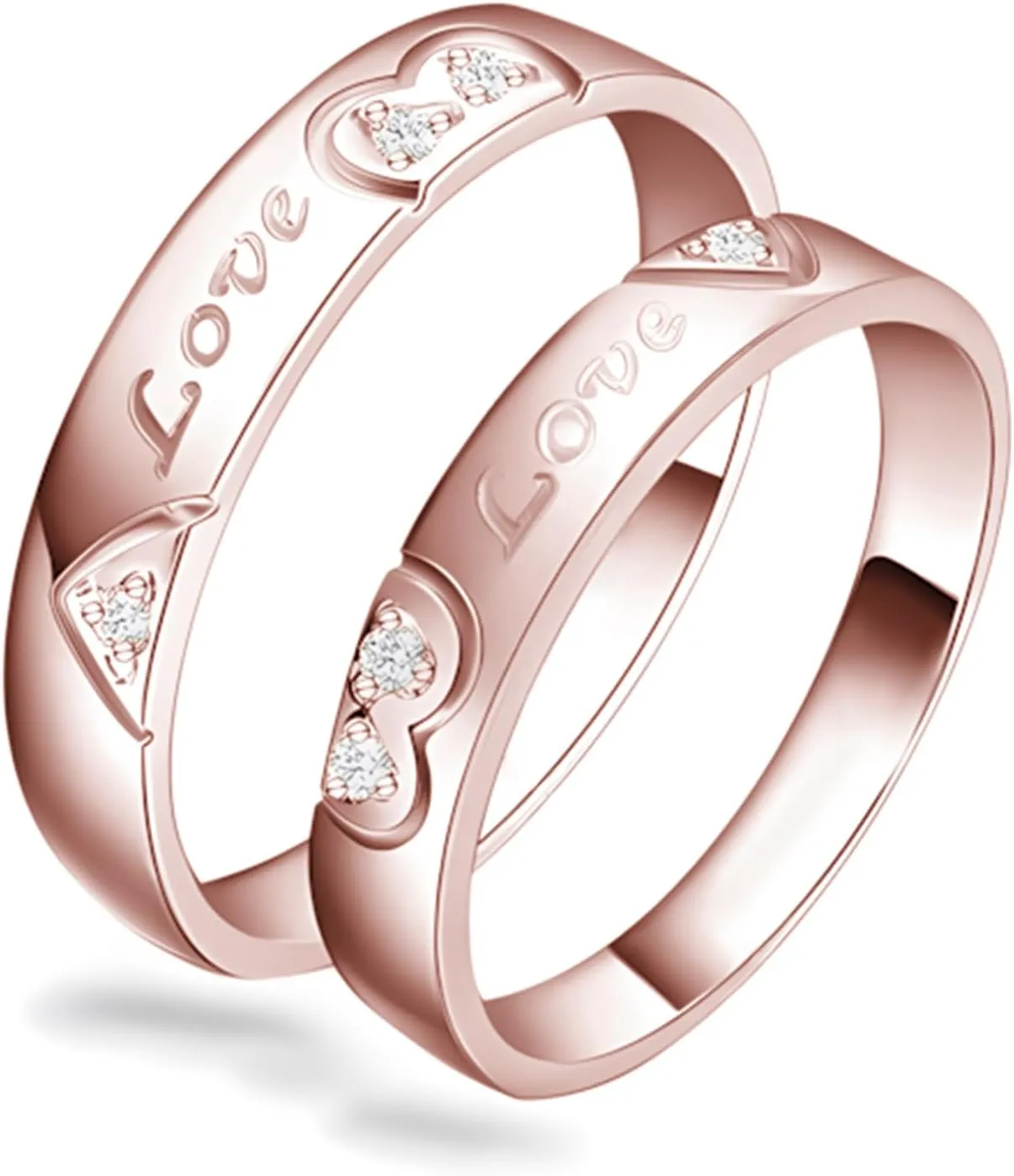 S925 Silver/10K/14K/18K Gold Couple Ring, Moissanite Couple Wedding Rings Set for Men and Women, Customized Couple Love Matching Promise Bands Free Engraving for Engagement Valentine's Day