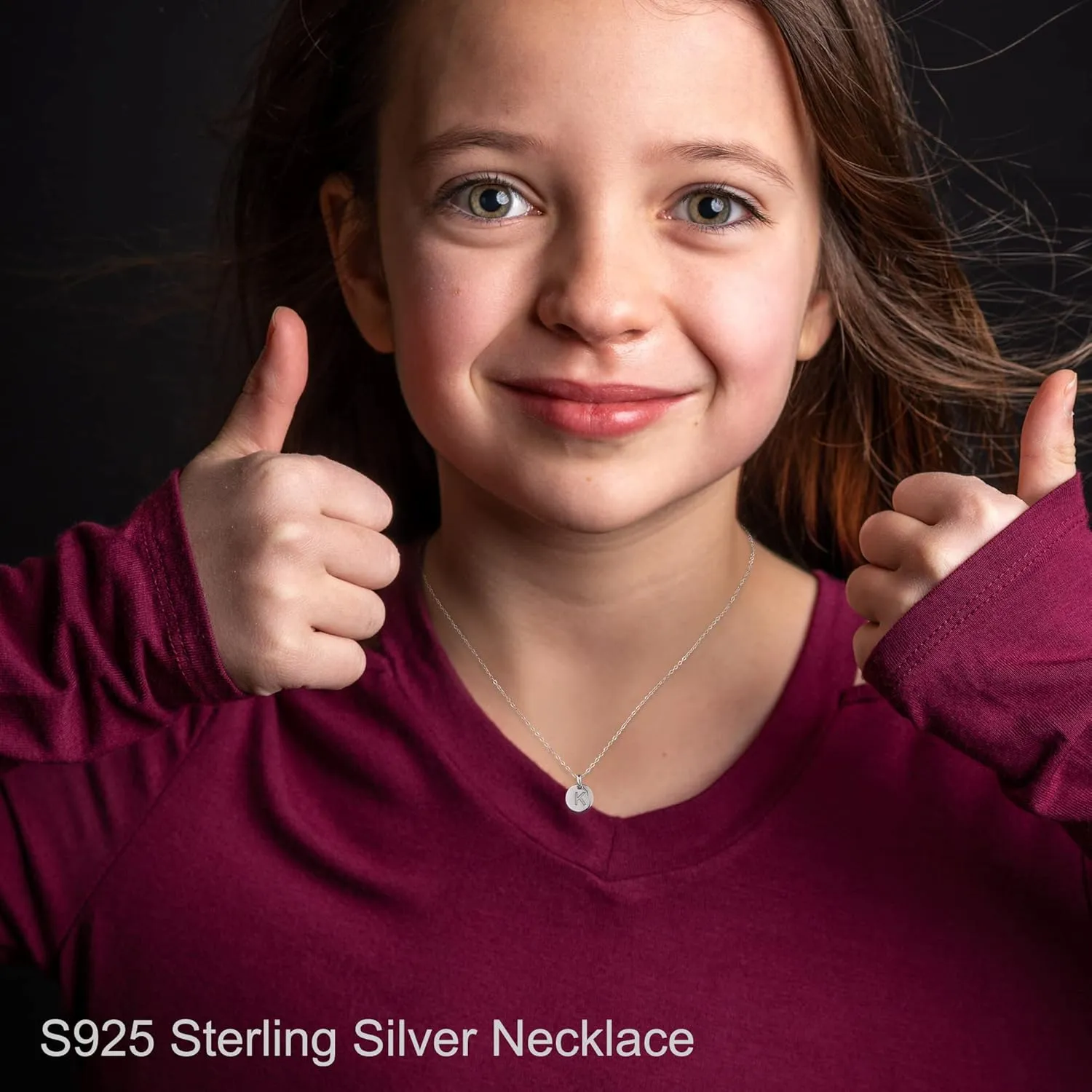 S925 Sterling Silver Disc Initial Necklaces for Women, Hypoallergenic Round Disc Initial Pendant Letter Initial Pendant S925 Sterling Silver Initial Necklace for Women Jewelry Gifts