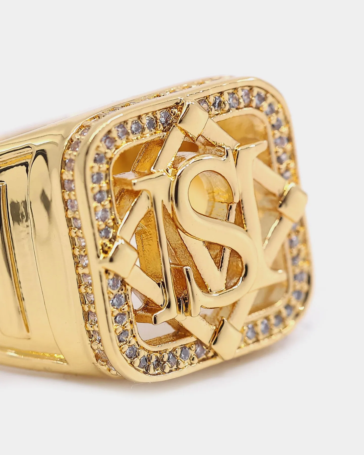 Saint Morta Men's Lineage Championship Ring Iced Gold