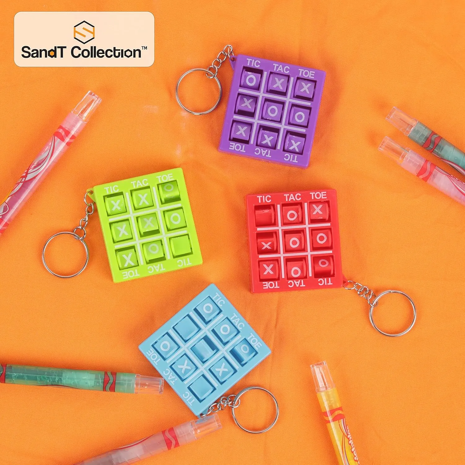 SandT Collection Tic Tac Toe Keychain Keyring Holder Backpack Charm