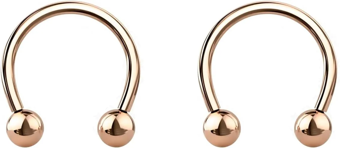 Satix 2PCS Internally Threaded 16G Horseshoe Rings 8mm 11mm G23 Titanium Nose Septum Horseshoe Hoop Earrings Eyebrow Tragus Lip Ring Daith Helix Smily Piercing Jewelry