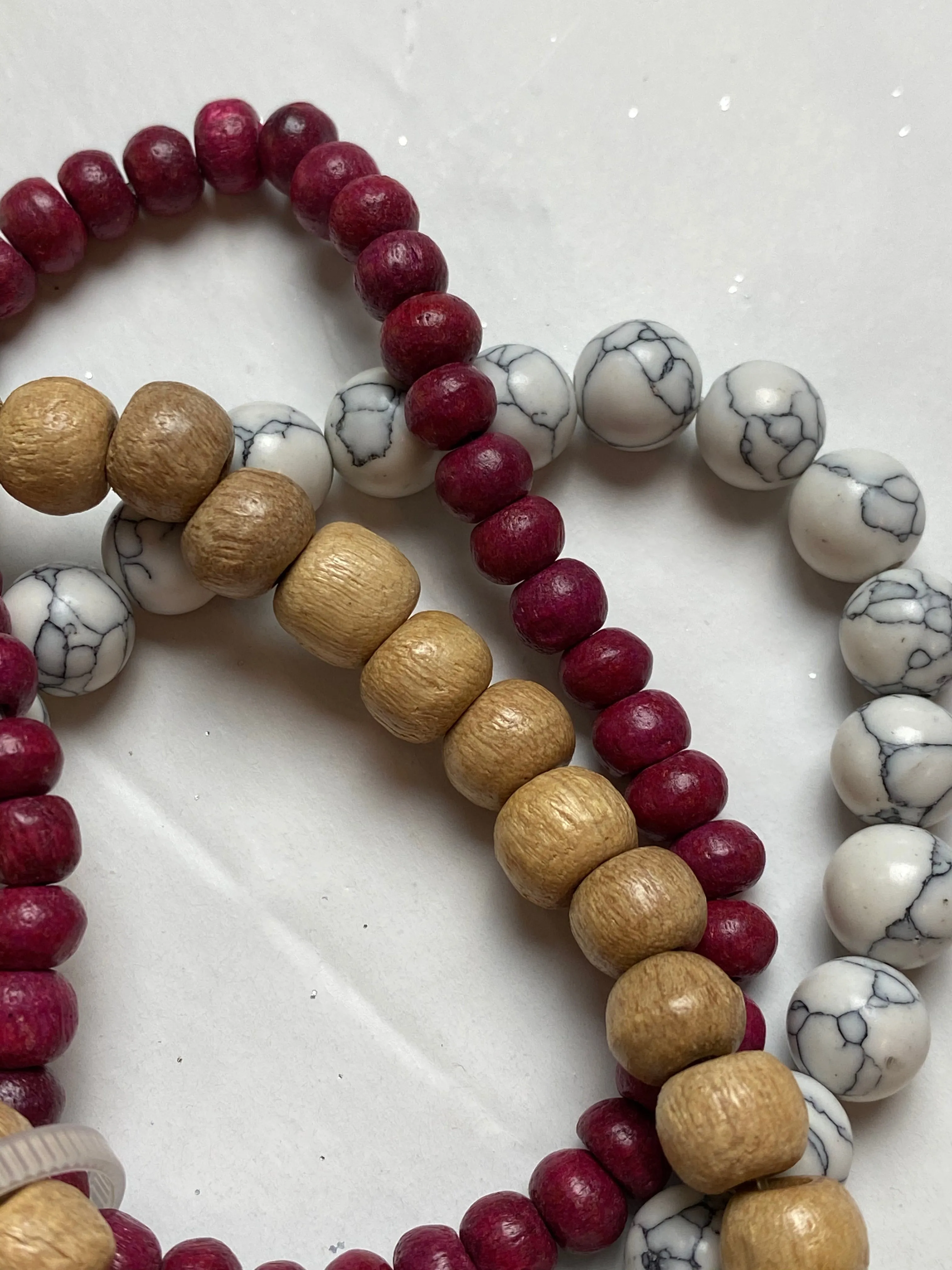 Set of 5 Wooden Bead Bracelets