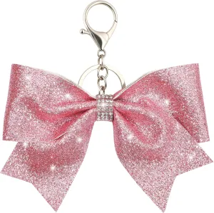Shiny Bow Keychain for Audlt Bowknot Women Backpack Bag Charm Cheer Stuff Team Cheerleading College Sports Gift