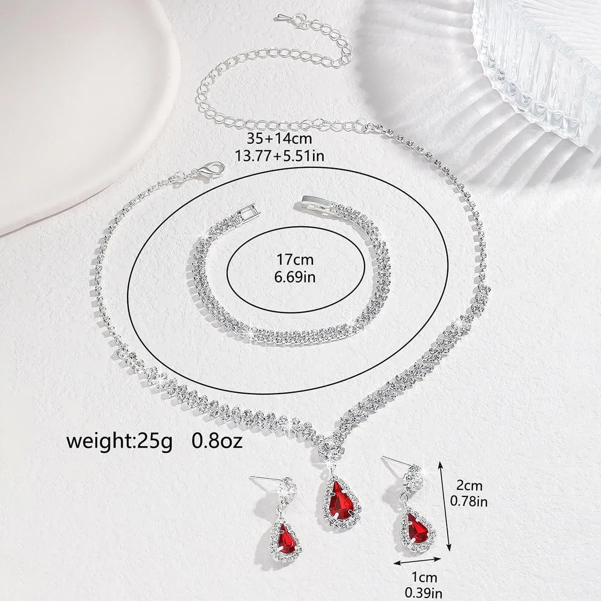 Silver Jewelry Set for Prom,Elegant Prom Jewelry Set Crystal Rhinestone Necklace Earrings Bracelet Brides Wedding Prom Dresses Costume Jewelry Accessories for Women