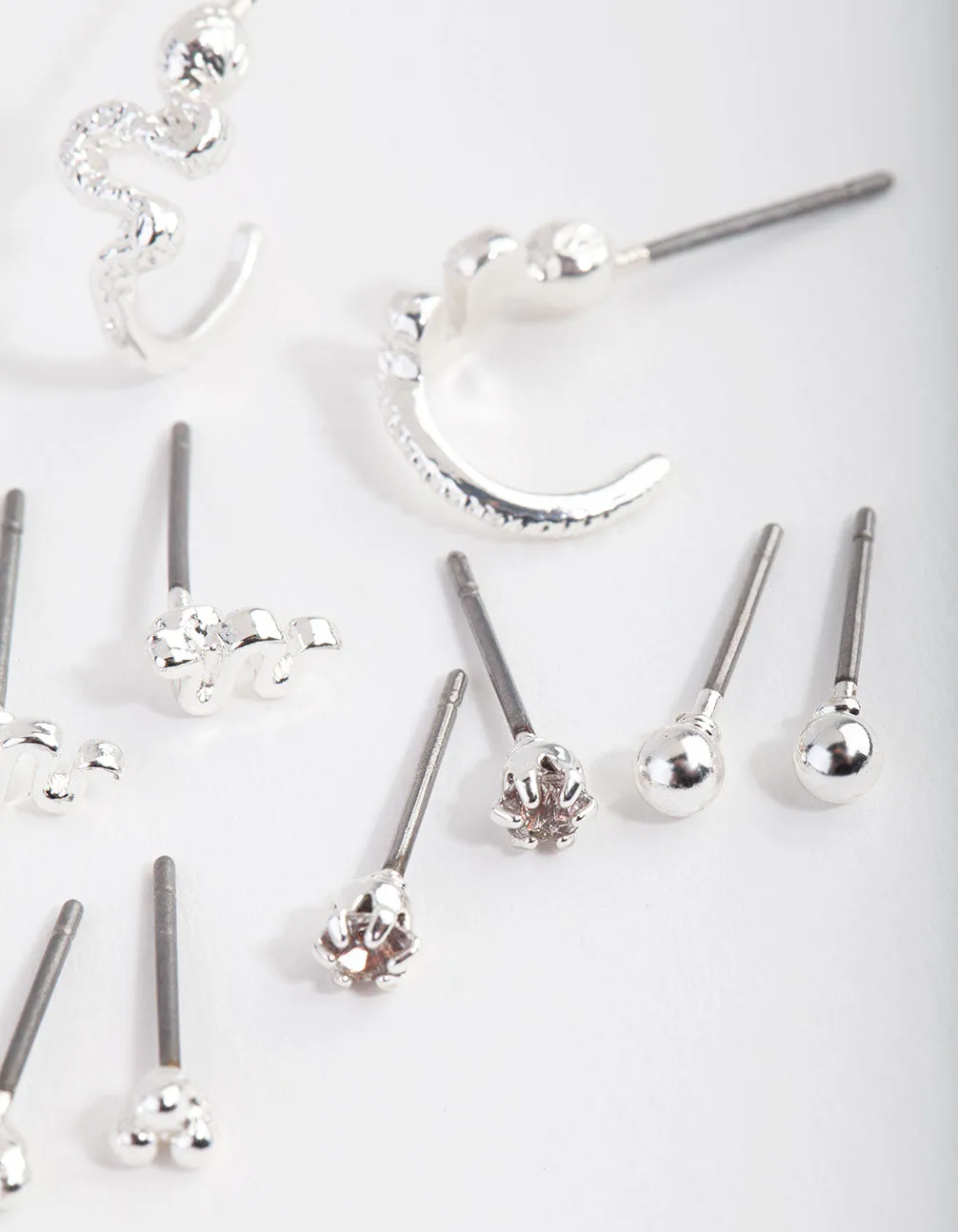 Silver Micro Snake 5-Pack Earring
