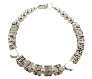 Silver Mother Bracelet, Grandma and Children Engraved Names