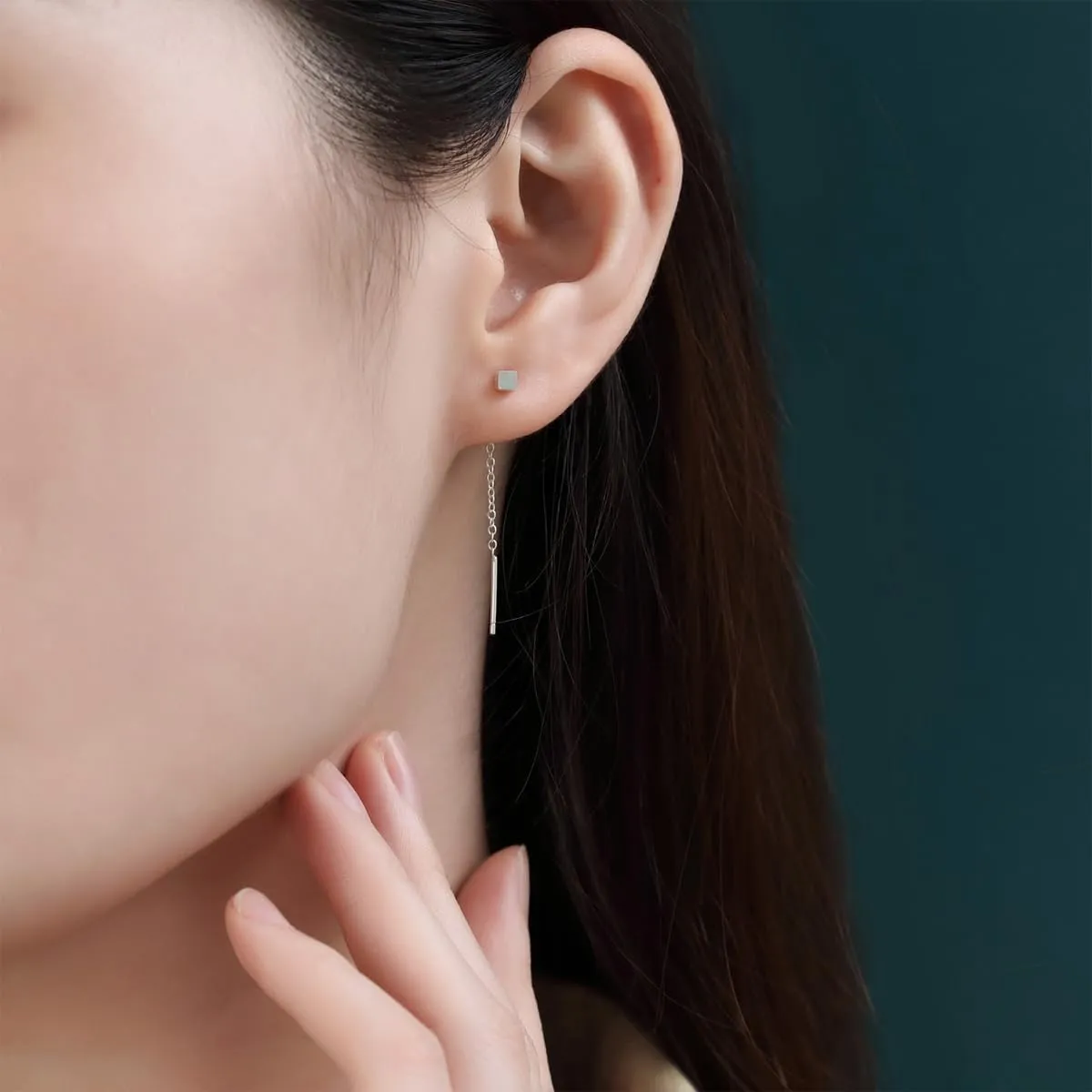 Silver Threader Earrings for Women Cute Star Dangle Silver Chain Earrings Hypoallergenic Minimalist Jewelry Korean Earrings