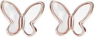 SLUYNZ 925 Sterling Silver Butterfly Studs Earrings for Women Mother of Pearl Butterfly Studs Earrings