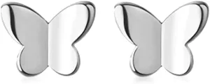 SLUYNZ Solid 925 Sterling Silver Tiny Butterfly Earrings Studs for Women Teens Tiny Studs Earrings
