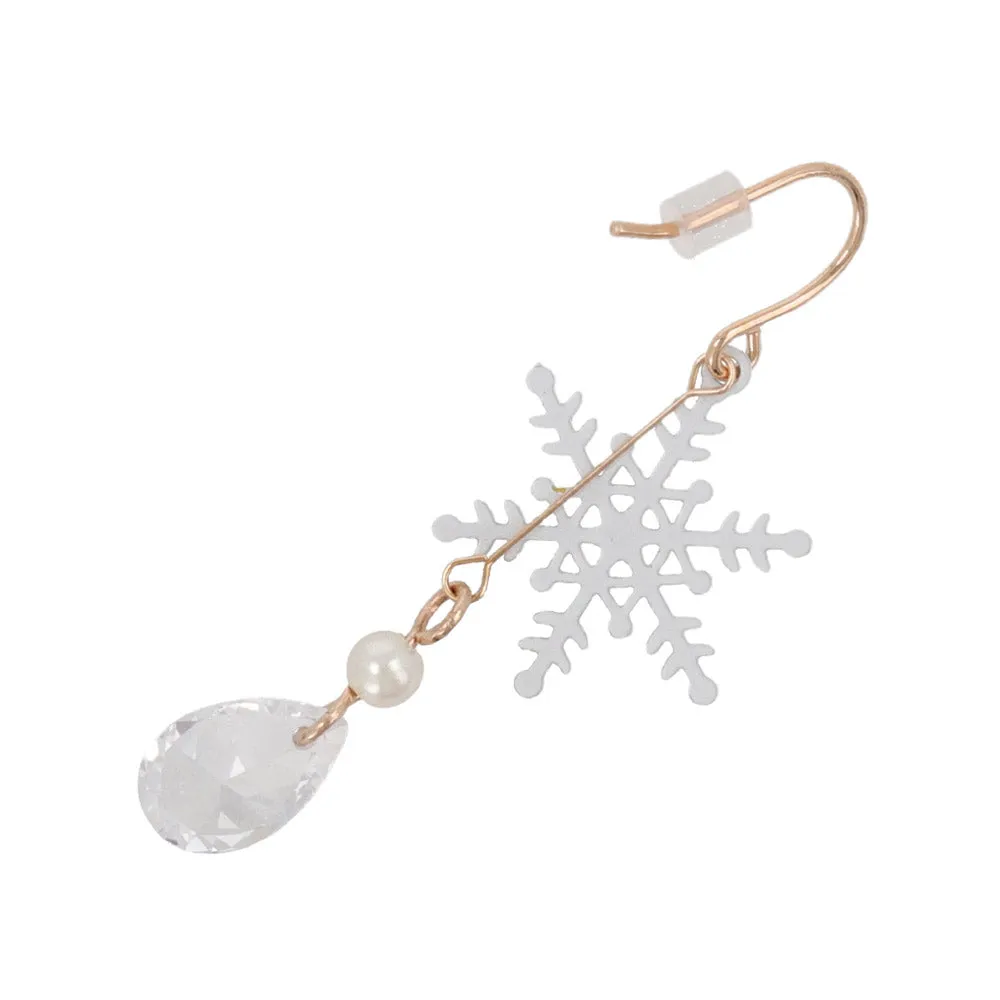 Snowflake and Teardrop Stone Earrings
