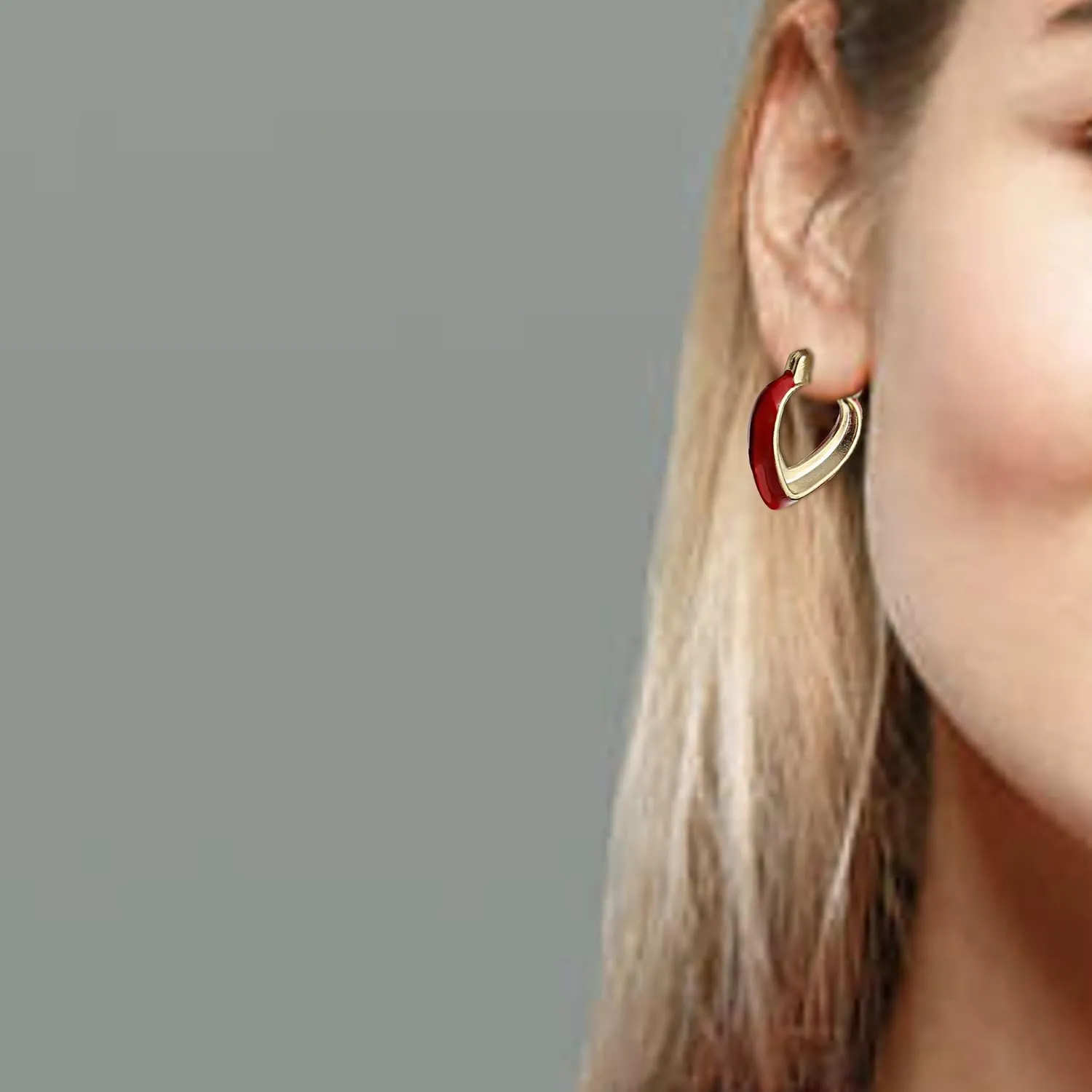 Sonateomber Thick Chunky Huggie Hoop Earrings for Women  Statement Vintage Gold Pated Cubic Zirconia Sensitive Ears Hypoallergenic Stud Jewelry Gift