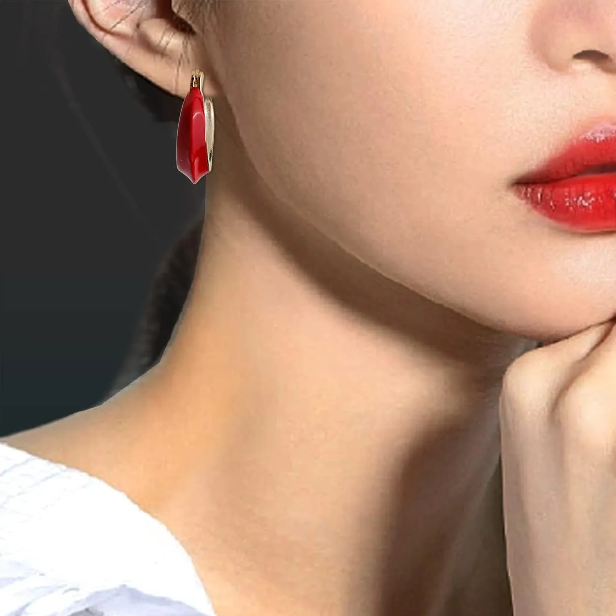 Sonateomber Thick Chunky Huggie Hoop Earrings for Women  Statement Vintage Gold Pated Cubic Zirconia Sensitive Ears Hypoallergenic Stud Jewelry Gift
