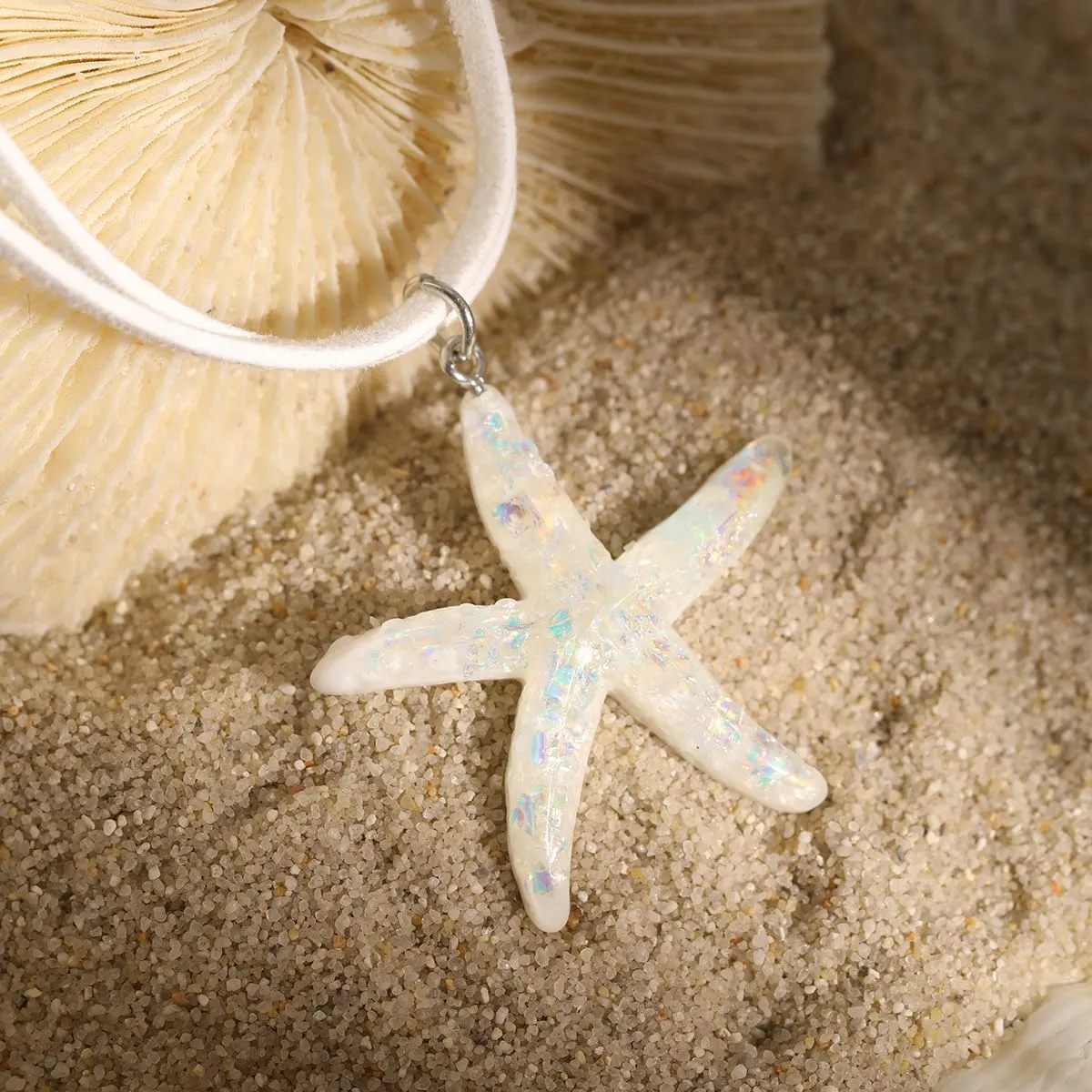 Sora Tuki Gold Starfish Necklace and Earrings - Beach Jewelry for Women - Summer Necklace with Surfer Shell and Turtle Conch Beaded Choker