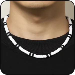 Sora Tuki Puka Shell Necklace for Men and Women - Surfer Brown Coconut Shell Beads, Seashell Conch Beach Heishi Summer Jewelry