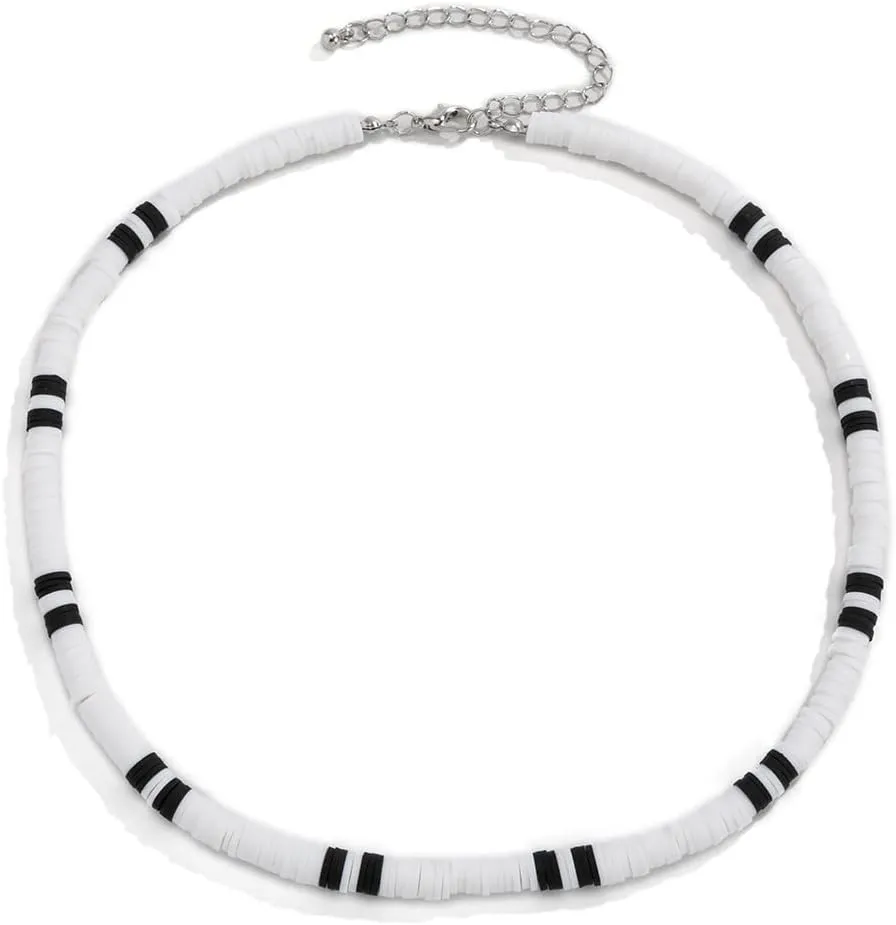 Sora Tuki Puka Shell Necklace for Men and Women - Surfer Brown Coconut Shell Beads, Seashell Conch Beach Heishi Summer Jewelry