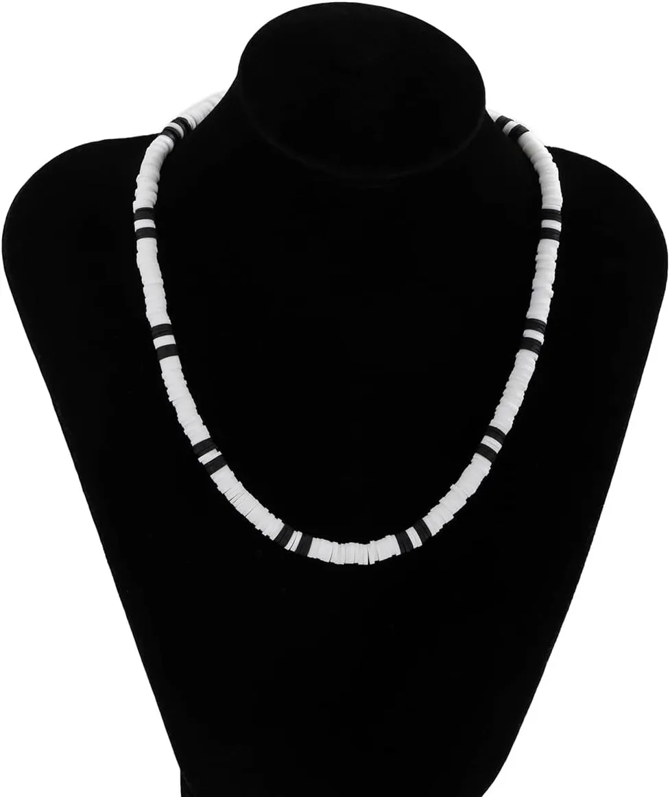 Sora Tuki Puka Shell Necklace for Men and Women - Surfer Brown Coconut Shell Beads, Seashell Conch Beach Heishi Summer Jewelry
