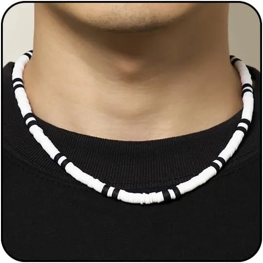 Sora Tuki Puka Shell Necklace for Men and Women - Surfer Brown Coconut Shell Beads, Seashell Conch Beach Heishi Summer Jewelry