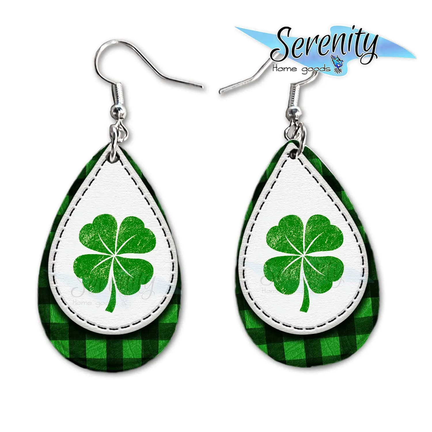 St Paddys Day Dangle Earrings Set | Cute Girls Womens Jewelry Earings | Double Sided Print | Holiday Gifts | Saint Patricks Day Decorations Girlfriend Wife Adorable Fashion Accessories decor