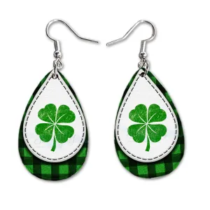 St Paddys Day Dangle Earrings Set | Cute Girls Womens Jewelry Earings | Double Sided Print | Holiday Gifts | Saint Patricks Day Decorations Girlfriend Wife Adorable Fashion Accessories decor