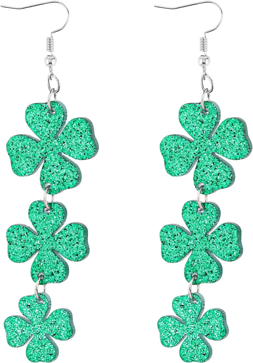 St Patrick's Day Earrings, Acrylic Shamrock Dangle Earrings Shamrock Drop Earrings Shamrock Earrings Lucky Jewelry Accessories for Women Girls Festival Gift