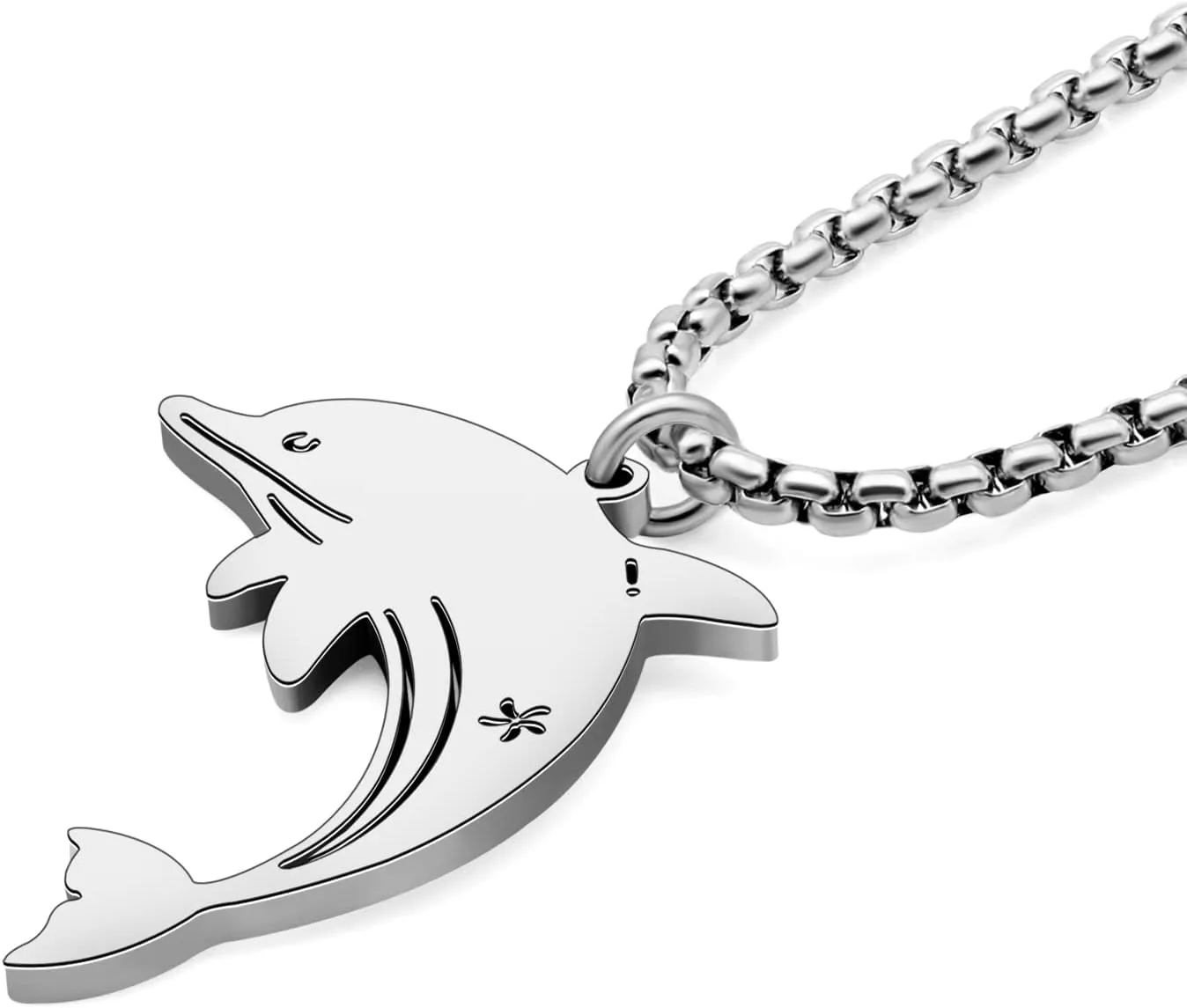 Stainless Steel 18K Gold Silver Plated Sea Life Shark Crab Seahorse Turtle Dolphin Necklace Pendant for Women Cute Ocean Animal Necklaces Jewelry for Gifts