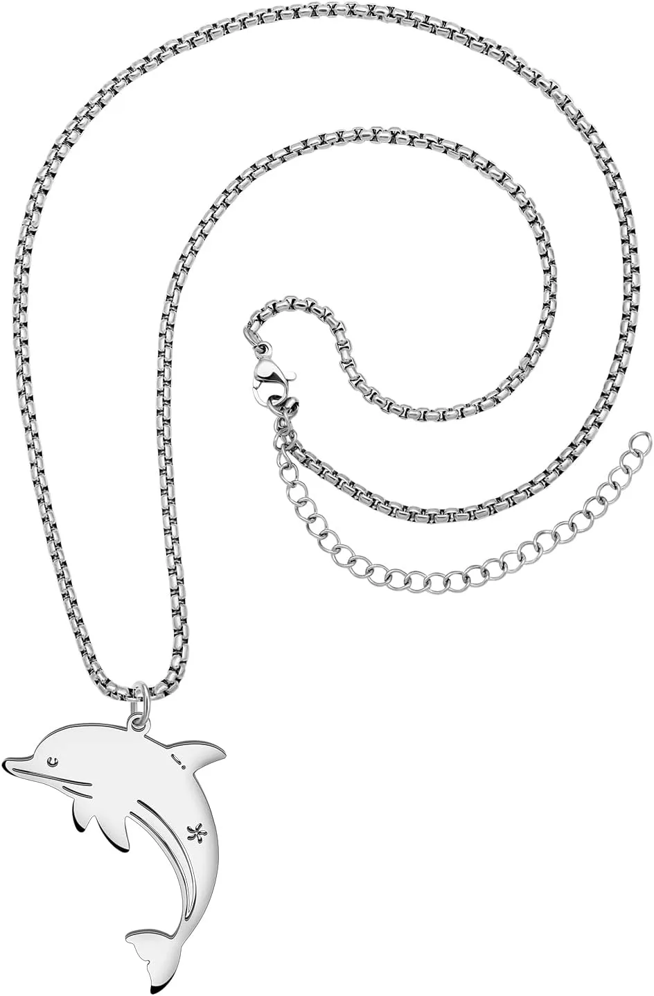Stainless Steel 18K Gold Silver Plated Sea Life Shark Crab Seahorse Turtle Dolphin Necklace Pendant for Women Cute Ocean Animal Necklaces Jewelry for Gifts
