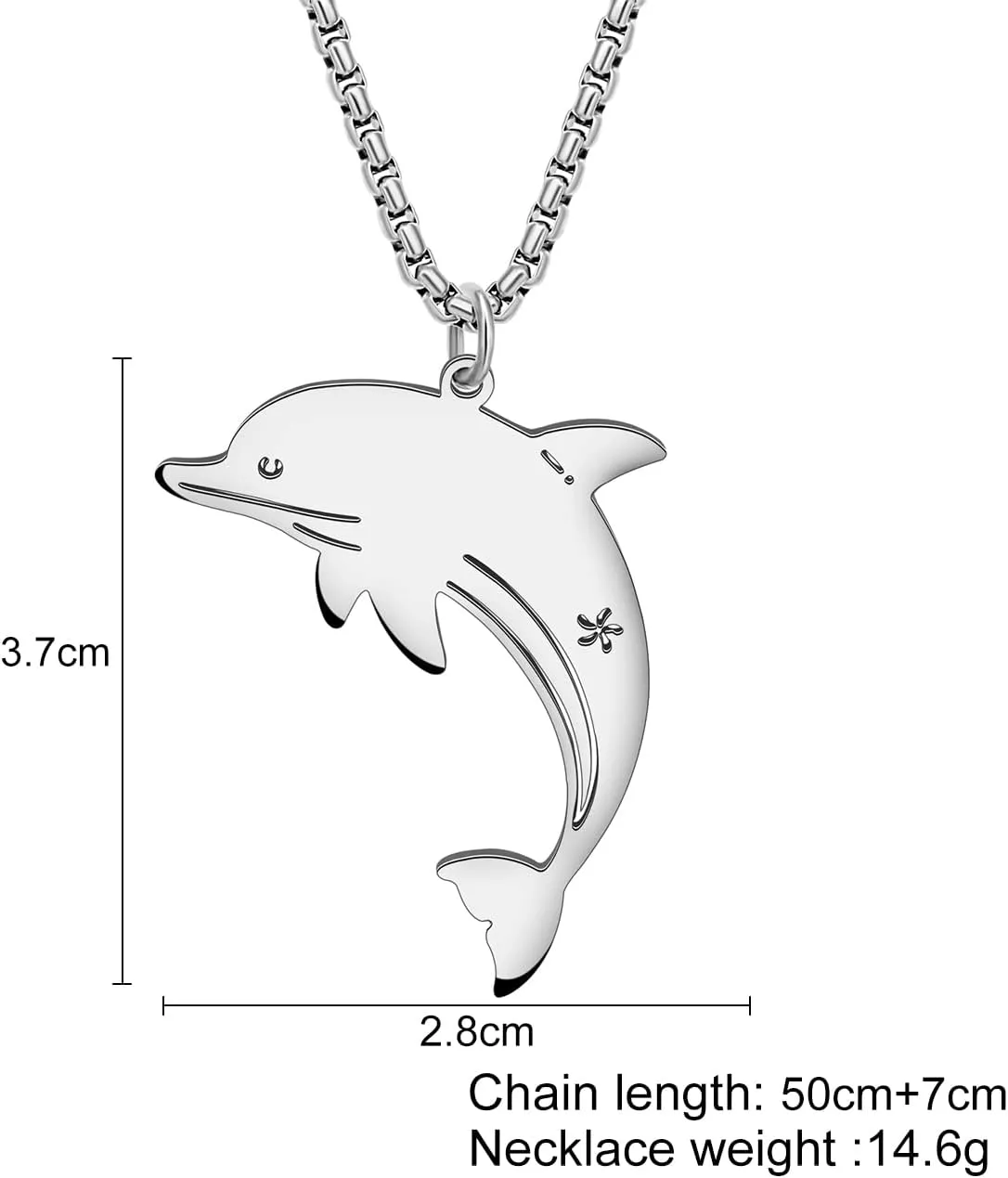 Stainless Steel 18K Gold Silver Plated Sea Life Shark Crab Seahorse Turtle Dolphin Necklace Pendant for Women Cute Ocean Animal Necklaces Jewelry for Gifts