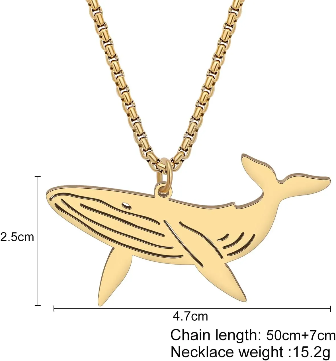 Stainless Steel Ocean Animal Whale Necklace Pendant for Women 18K Gold Silver Plated Cute Whale Necklaces Minimalist Jewelry Gifts for Her Mom Girlfriend