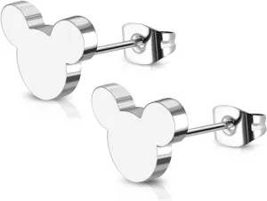 Stainless Steel Tiny Mouse Silhouette Button Stud Post Earrings