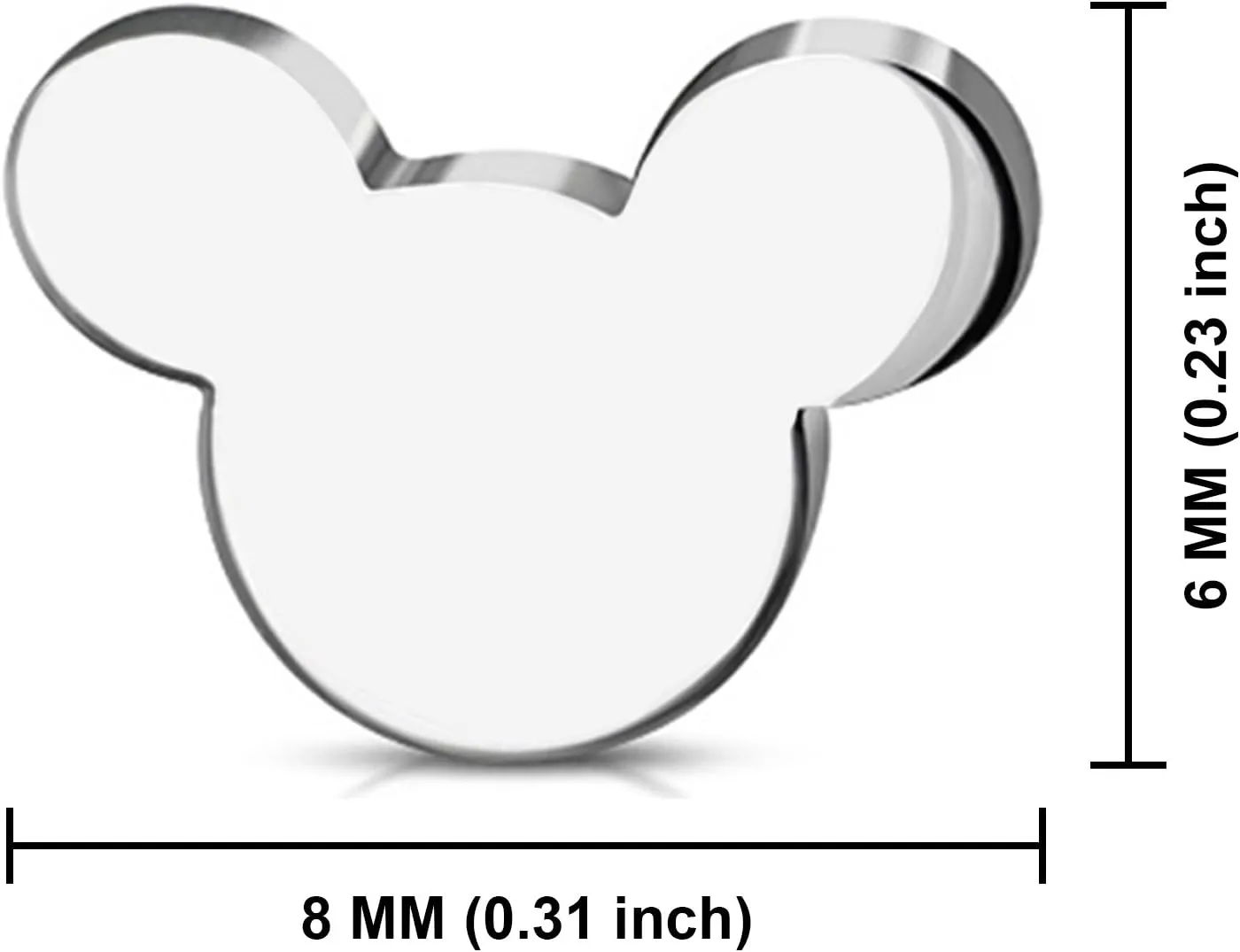 Stainless Steel Tiny Mouse Silhouette Button Stud Post Earrings